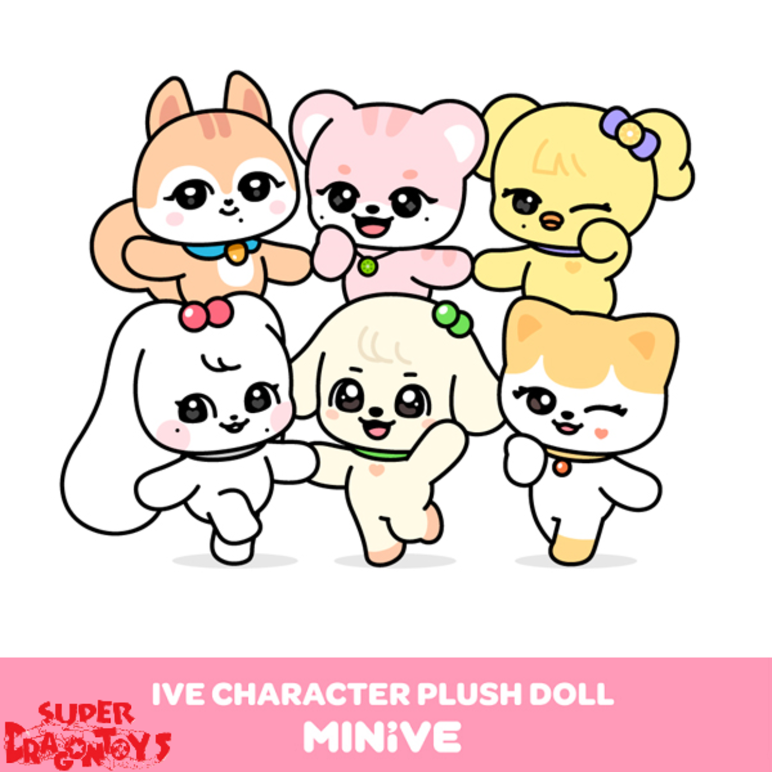 IVE (아이브) - [MINIVE] IVE CHARACTER PLUSH DOLL - OFFICIAL MD