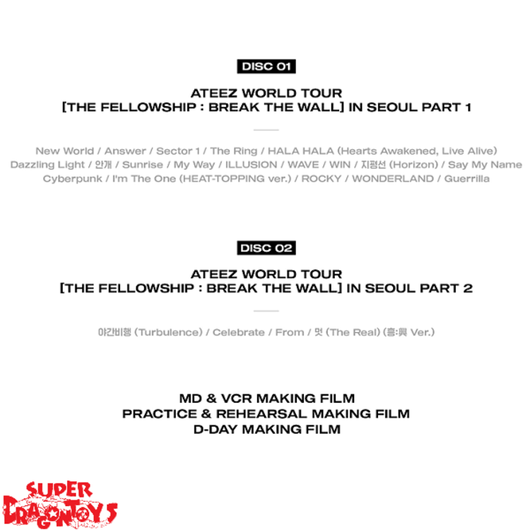 ATEEZ (에이티즈) - WORLD TOUR [THE FELLOWSHIP : BREAK THE WALL] IN SEOUL - [2BLU-RAY + PHOTOBOOK] PACKAGE