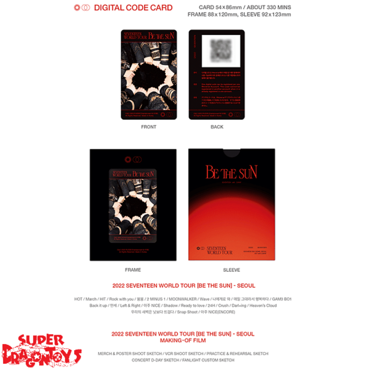 SEVENTEEN (세븐틴) - 2022 WORLD TOUR [BE THE SUN] - [DIGITAL CODE PACKAGE + "TOUR DIARY" PHOTOBOOK] SET + WEVERSE GIFT