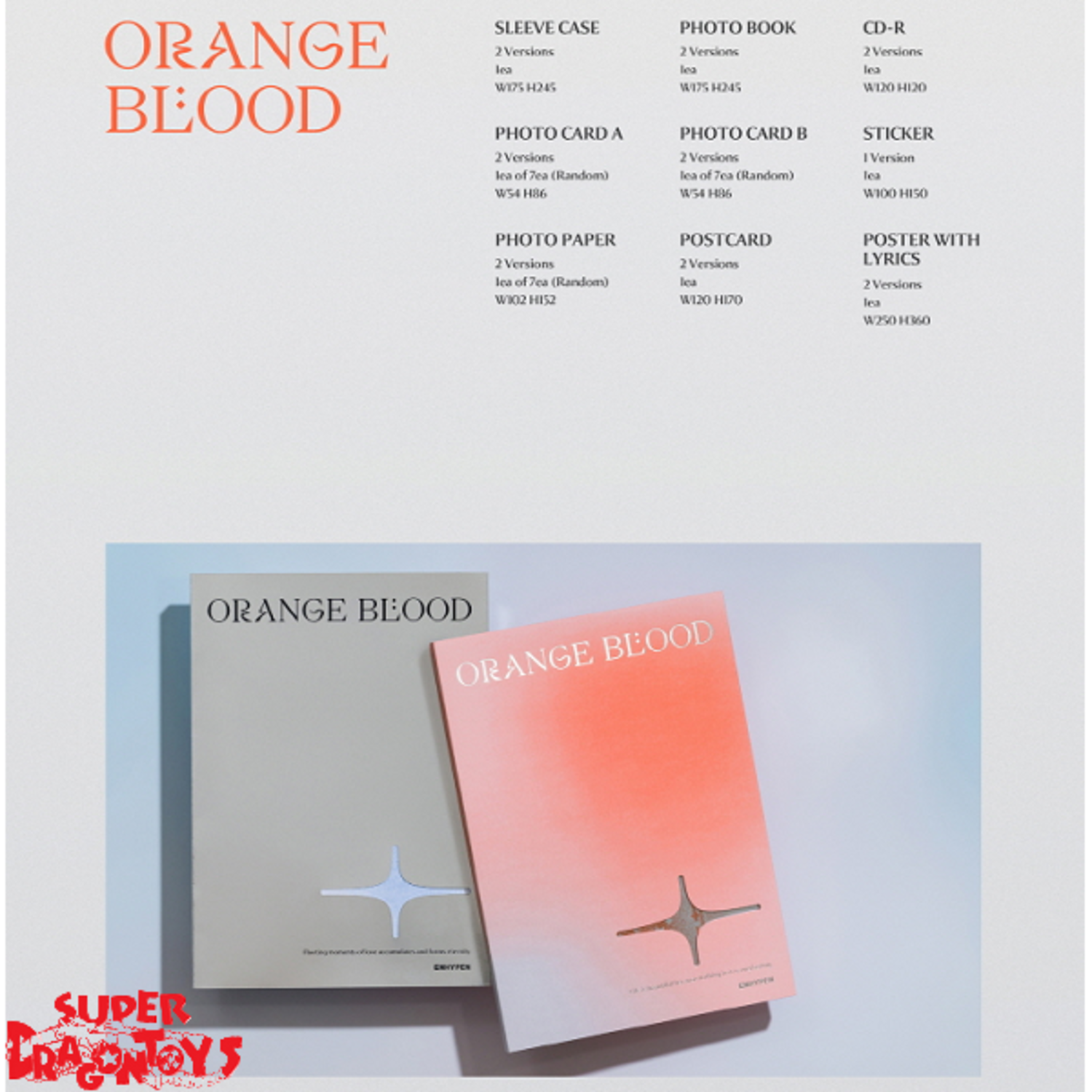 ENHYPEN (엔하이픈) - ORANGE BLOOD - 5TH MINI ALBUM - SUPER DRAGON TOYS