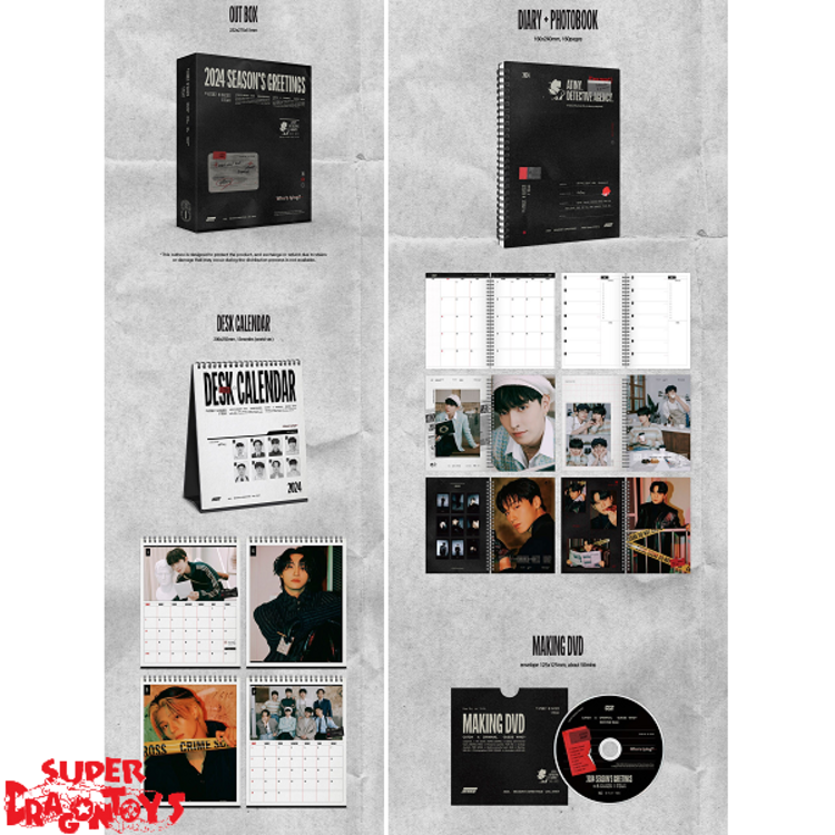 ATEEZ (에이티즈) - 2024 SEASON'S GREETINGS - [DESK CALENDAR + DVD] PACKAGE + [4CUT PHOTO SET]