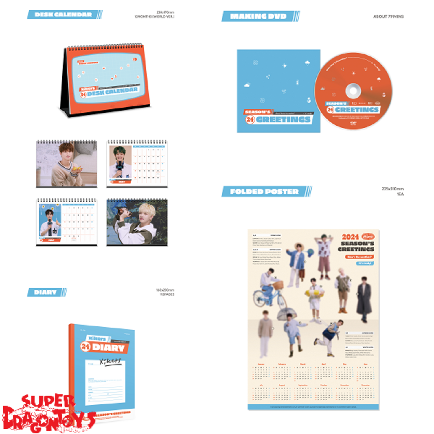XIKERS (싸이커스) - 2024 SEASON'S GREETINGS - [DESK CALENDAR + DVD