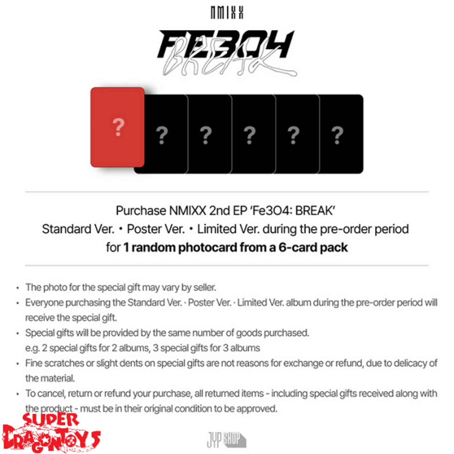NMIXX (엔믹스) - FE304 : BREAK - 2ND EP + JYP CARD - SUPER DRAGON TOYS