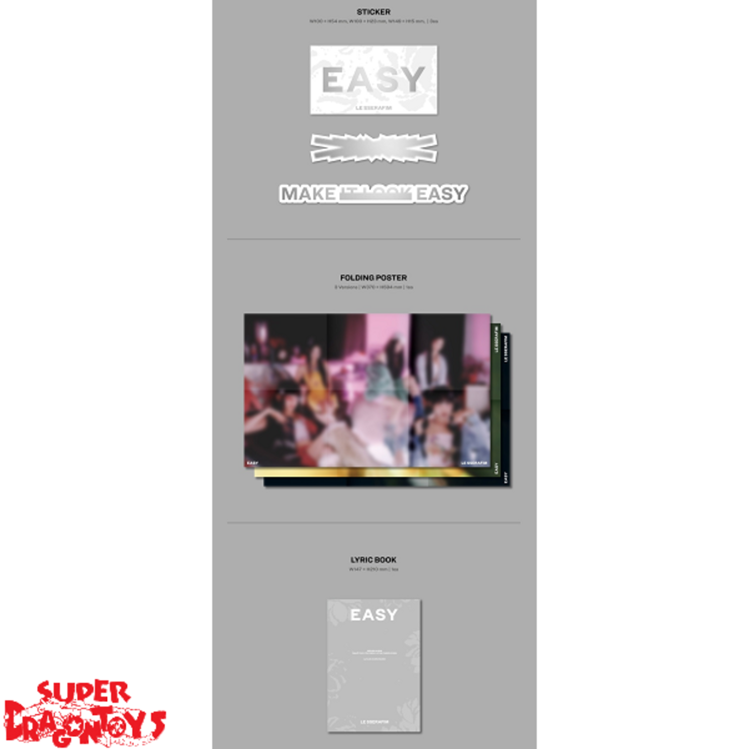 LE SSERAFIM (르세라핌) - EASY - 3RD MINI ALBUM - SUPER DRAGON TOYS