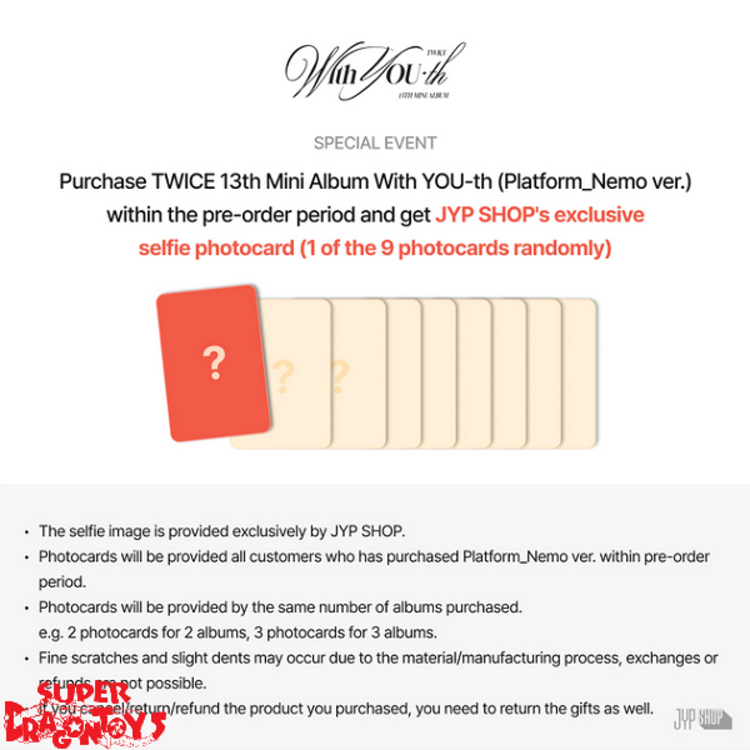 TWICE (트와이스) - WITH YOU-TH - [NEMO VER.] - 13TH MINI ALBUM + [JYP PHOTOCARD]