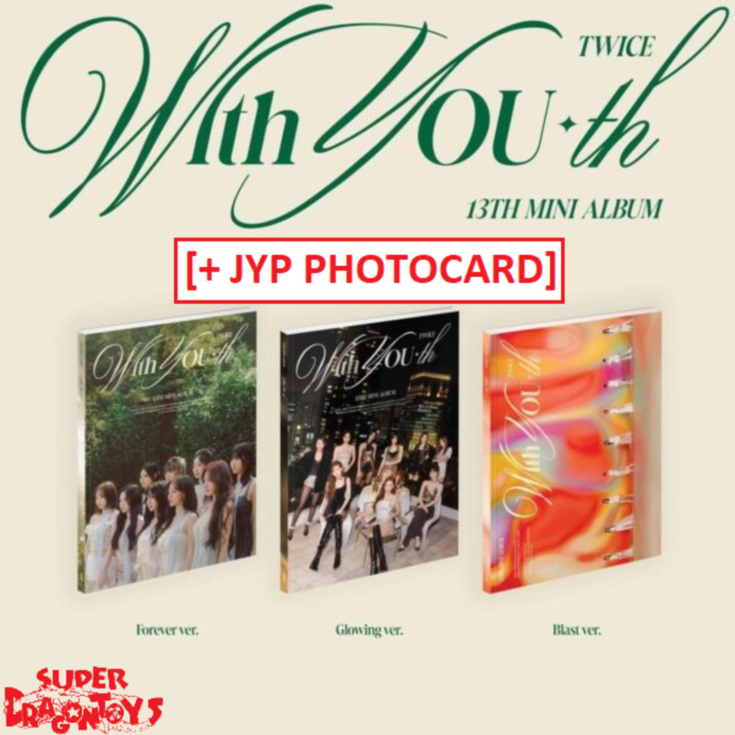 TWICE (트와이스) - WITH YOU-TH - 13MINI ALBUM + [JYP PHOTOCARD