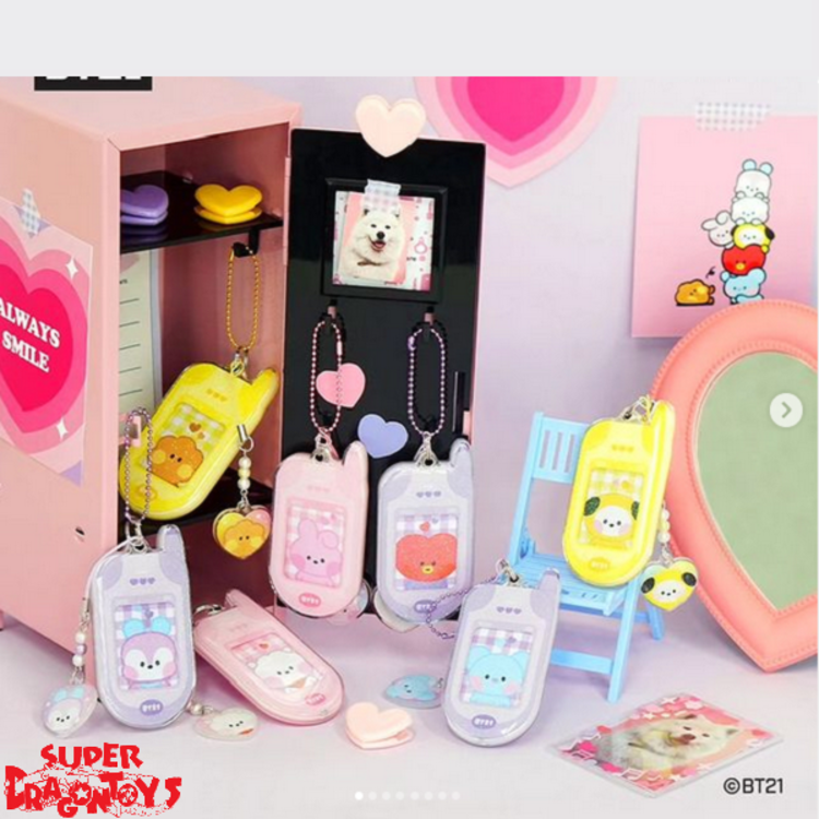 BT21 - MININI RETRO PHONE KEYRING + STICKER SET - OFFICIAL MD