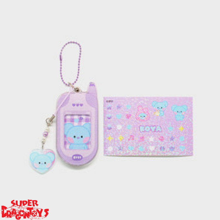 BT21 - MININI RETRO PHONE KEYRING + STICKER SET - OFFICIAL MD