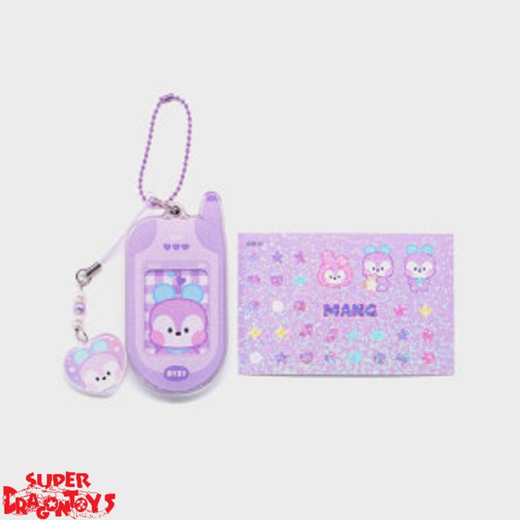 BT21 - MININI RETRO PHONE KEYRING + STICKER SET - OFFICIAL MD