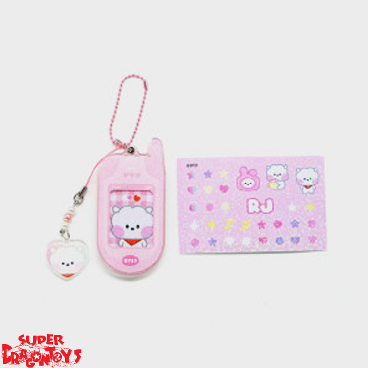 BT21 - MININI RETRO PHONE KEYRING + STICKER SET - OFFICIAL MD