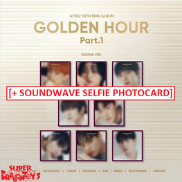 ATEEZ (에이티즈) - GOLDEN HOUR [PART.1] - [DIGIPAK VER.] - 10TH MINI ALBUM + [SOUNDWAVE PHOTOCARD]