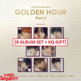 ATEEZ (에이티즈) - GOLDEN HOUR [PART.1] - [DIGIPAK] - 10TH MINI ALBUM [8 ALBUM SET + KQ GIFT]