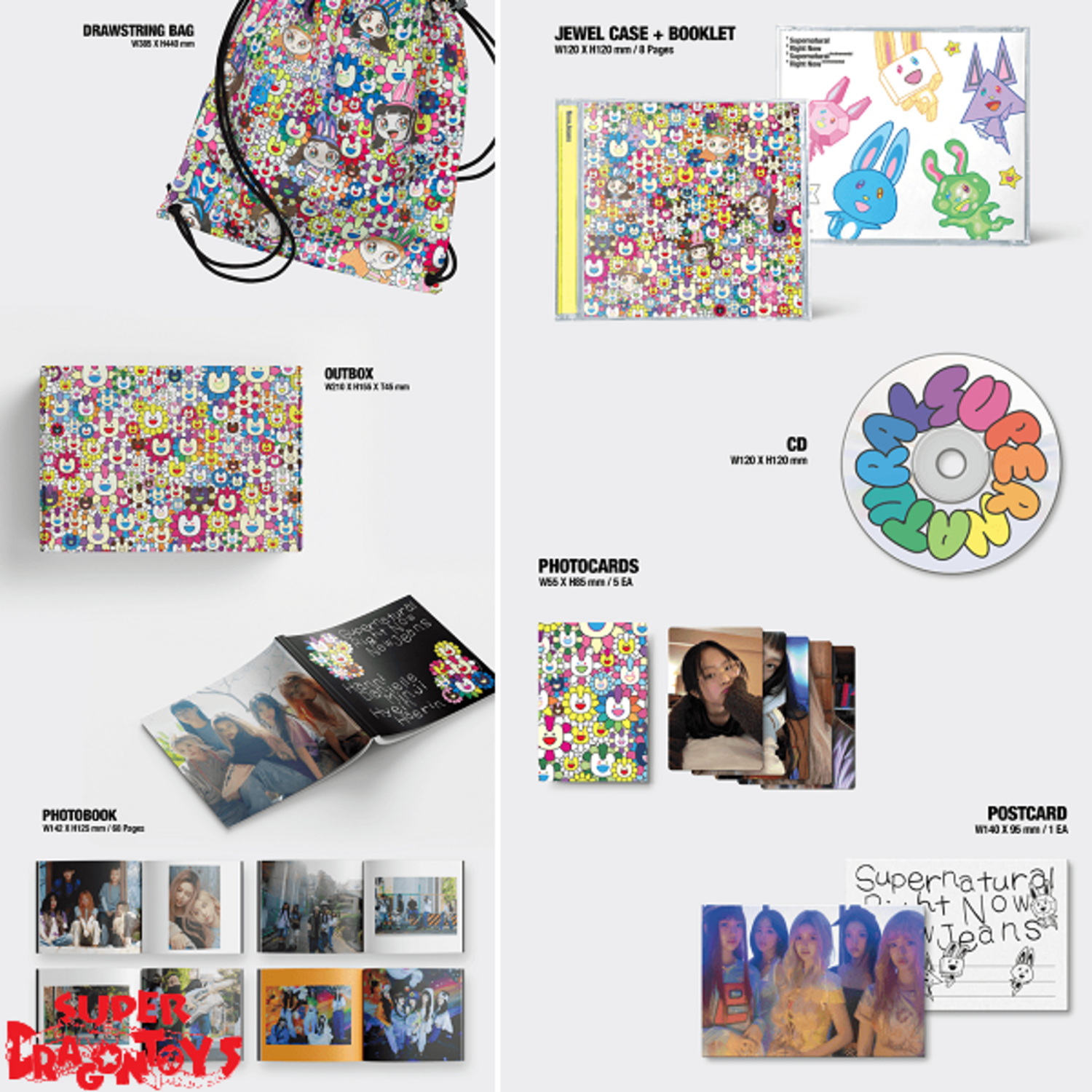 NEWJEANS (뉴진스) - SUPERNATURAL (NJ X MURAKAMI) - [DRAWSTRING BAG