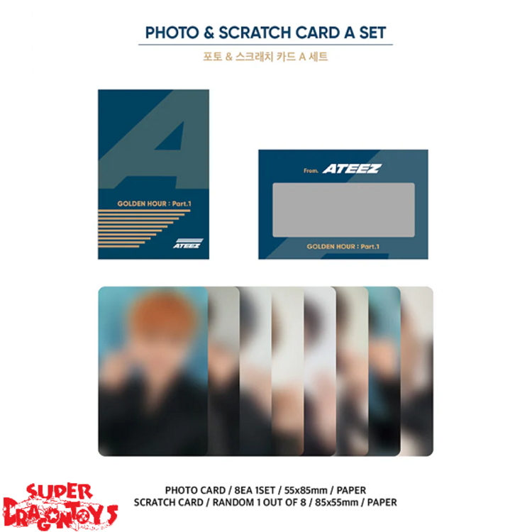 ATEEZ (에이티즈) - GOLDEN HOUR [PART.1] PHOTO & SCRATCH CARD [A] SET - OFFICIAL MD