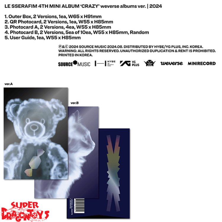 LE SSERAFIM (르세라핌) - CRAZY - [WEVERSE ALBUM] - 4TH MINI ALBUM