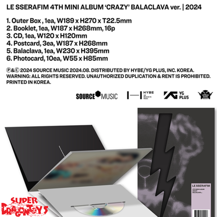 LE SSERAFIM (르세라핌) - CRAZY - [BALACLAVA VER.] - 4TH MINI ALBUM