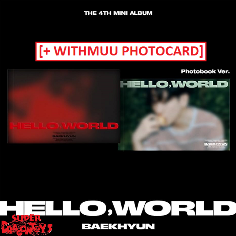 BAEKHYUN (백현) - [HELLO, WORLD] - [PHOTOBOOK VER.] - 4TH MINI ALBUM + [WITHMUU PHOTOCARD]
