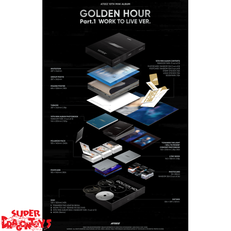 ATEEZ (에이티즈) - GOLDEN HOUR PART.1 [WORK TO LIVE VER.] - 10TH MINI ALBUM + [HELLO82 EXCLUSIVE]