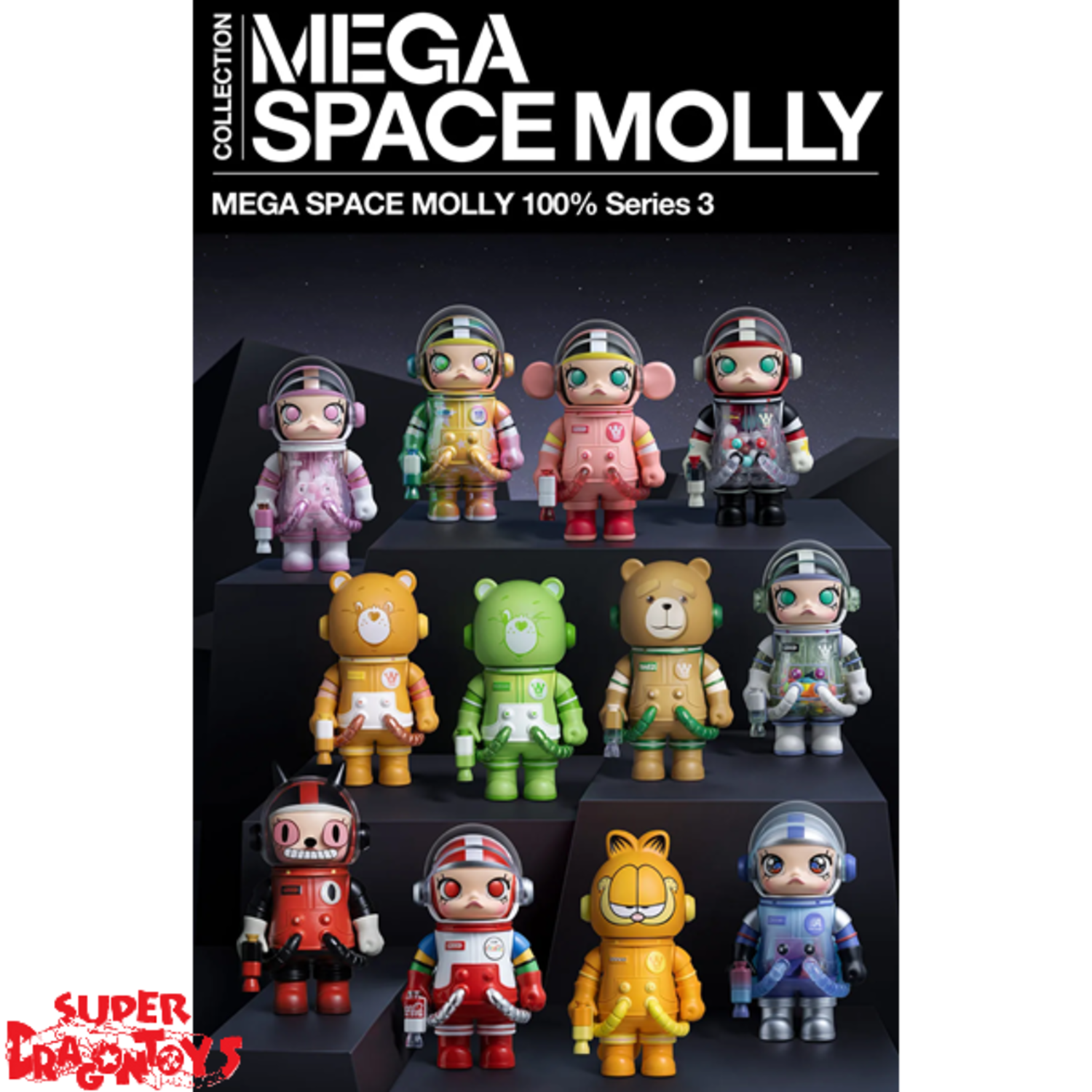 Space Molly Mega Collection 3個セット Amazon.co.jp: POP MART MEGA SPACE MOLLY 100% シリーズ【3