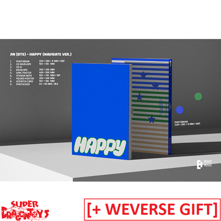 JIN (김석진) [BTS] - HAPPY - SOLO ALBUM + [WEVERSE GIFT]