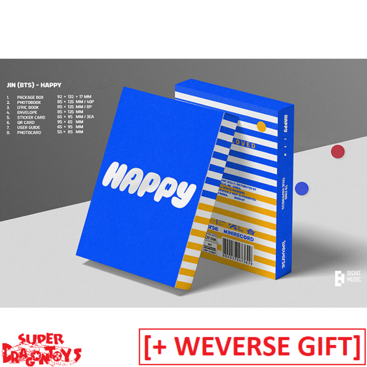 JIN (김석진) [BTS] - HAPPY - [WEVERSE ALBUM] - SOLO ALBUM + [WEVERSE GIFT]