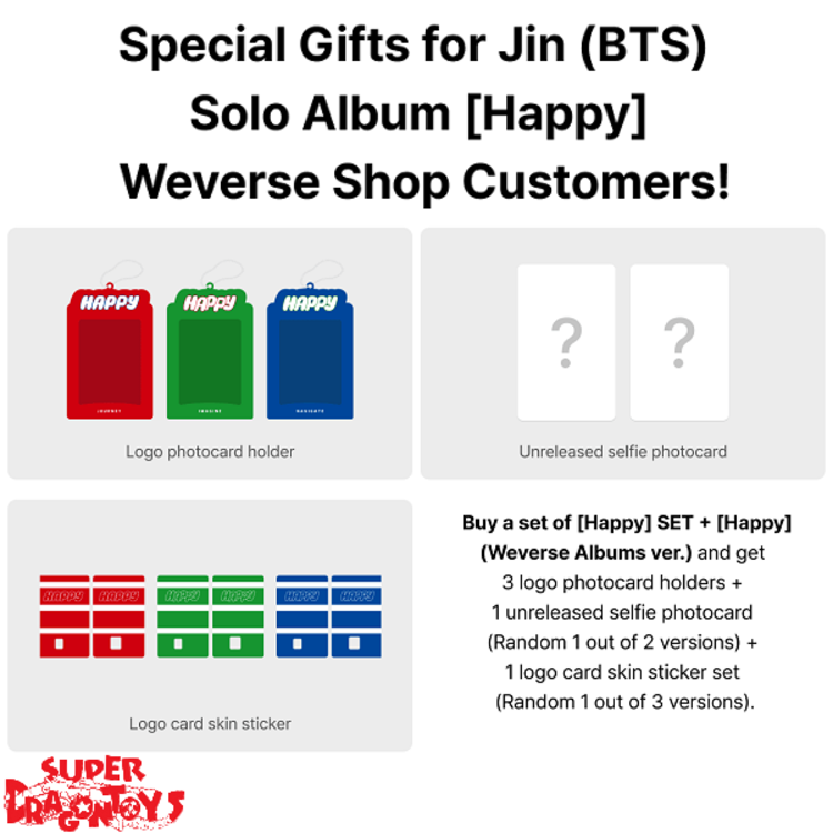 JIN (김석진) [BTS] - HAPPY - SOLO ALBUM [4 ALBUM SET + WEVERSE GIFT]