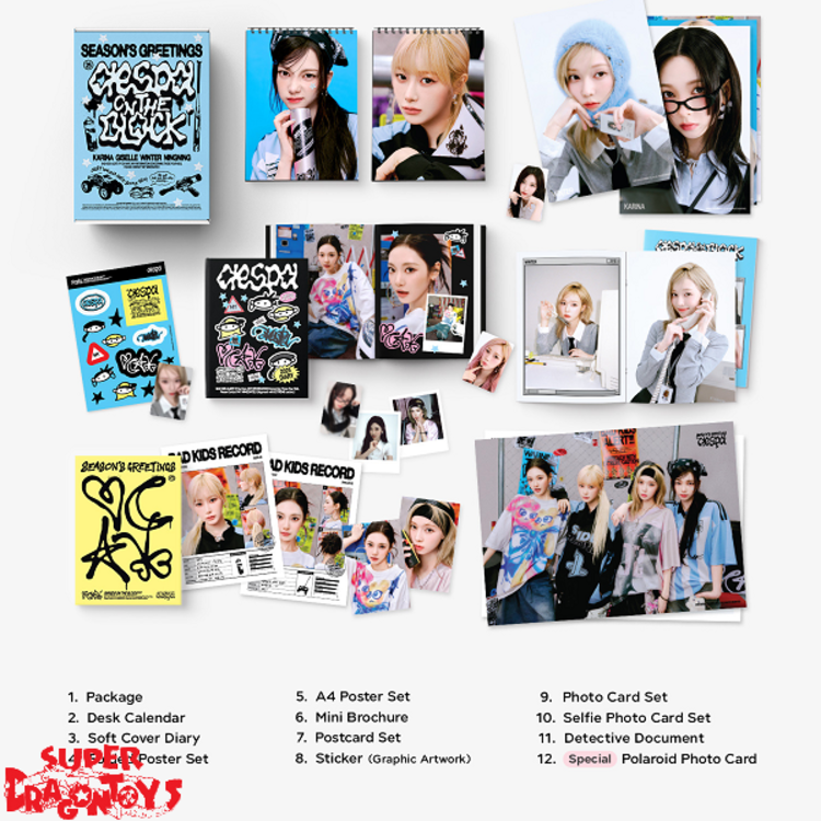 AESPA (에스파) - 2025 SEASON'S GREETINGS - [DESK CALENDAR] PACKAGE + EXCLUSIVE PHOTOCARD
