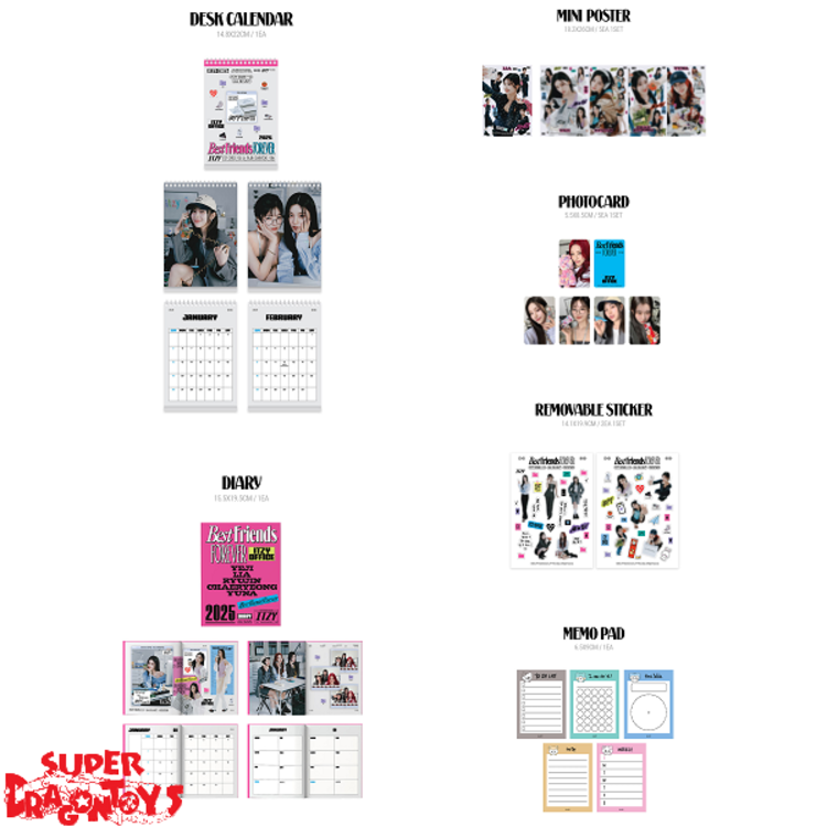 ITZY (있지) - 2025 SEASON'S GREETINGS - [DESK CALENDAR] PACKAGE + [JYP PHOTOCARD SET]
