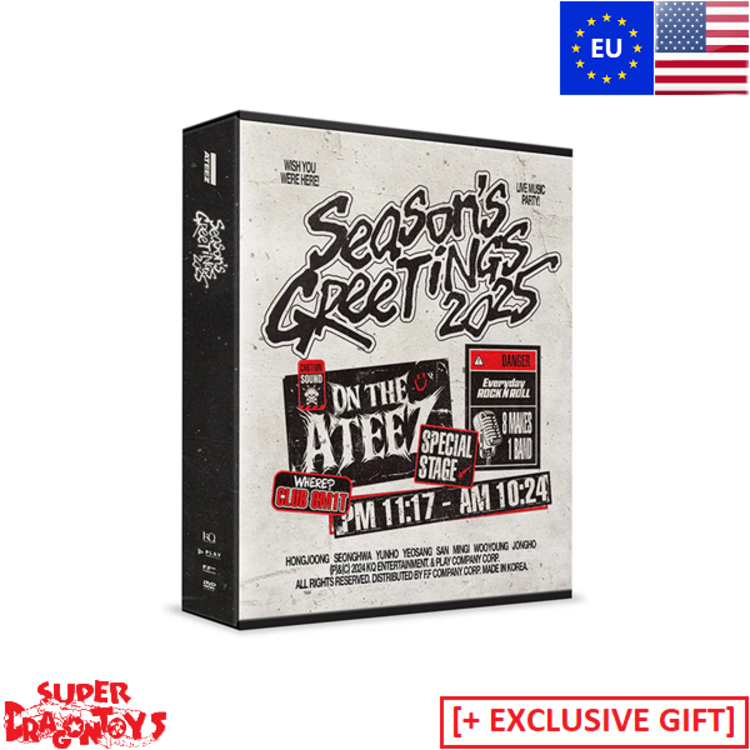 ATEEZ (에이티즈) - 2025 SEASON'S GREETINGS - [EU / US VER.] - [DESK CALENDAR + DVD] PACKAGE + [GIFT]