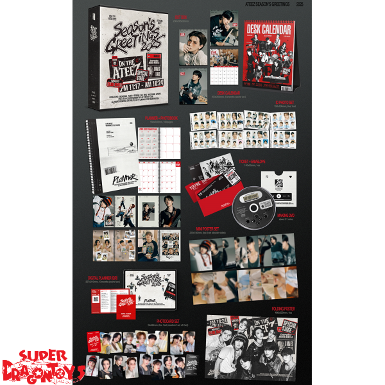 ATEEZ DVDセット　season's greeting まとめてセット ATEEZ (에이티즈) - 2025 SEASON'S GREETINGS - [DESK CALENDAR + DVD