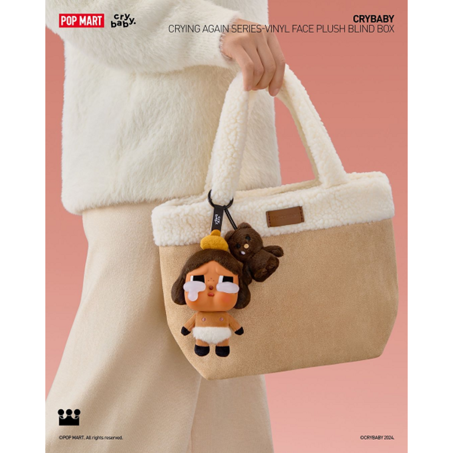 POP MART - CRYBABY [CRYING AGAIN SERIES] - PLUSH FACE KEYRING
