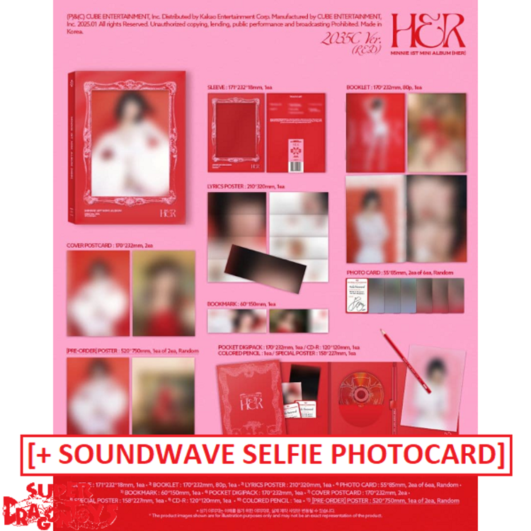 MINNIE (민니) [(G)I-DLE] - HER - 1ST MINI ALBUM + [LUCKY DRAW SOUNDWAVE PHOTOCARD]