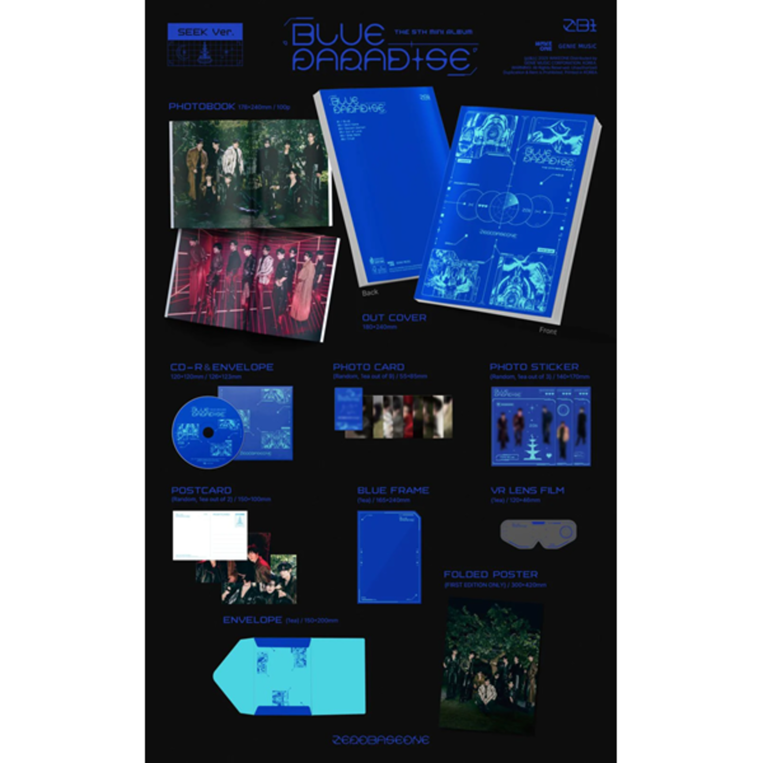 ZEROBASEONE - ZEROBASEONE BLUE PARADISE シリアル 9枚 jp.ktown4u.com : ZEROBASEONE - ミニアルバム5集 [BLUE