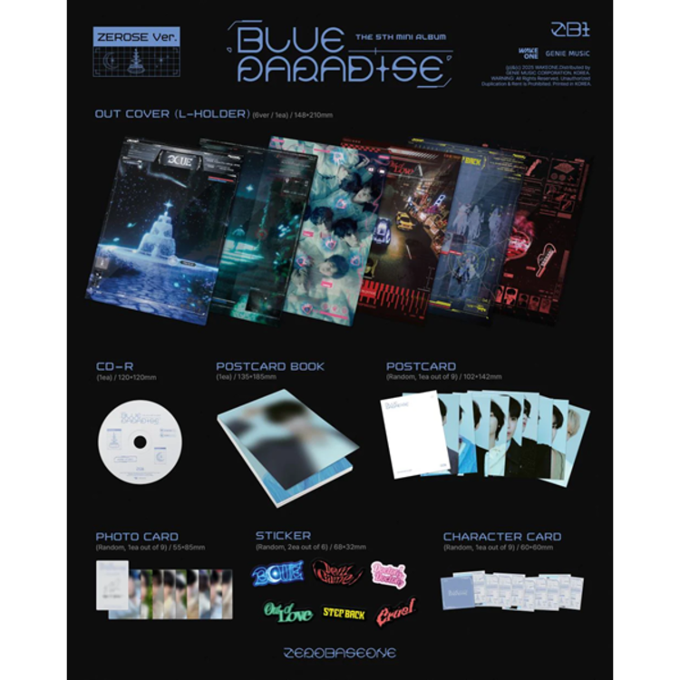 ZEROBASEONE (제로베이스원) - BLUE PARADISE - [ZEROSE VER.] - 5TH MINI ALBUM + [SOUNDWAVE PHOTOCARD]