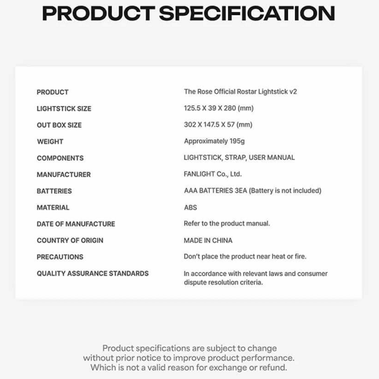 THE ROSE (더 로즈) - OFFICIAL LIGHTSTICK VER.2 "ROSTAR"