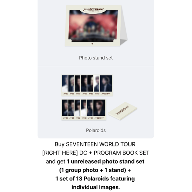 SEVENTEEN (세븐틴) - WORLD TOUR "RIGHT HERE" - [DIGITAL CODE + PROGRAM BOOK SET] + [WEVERSE GIFT]