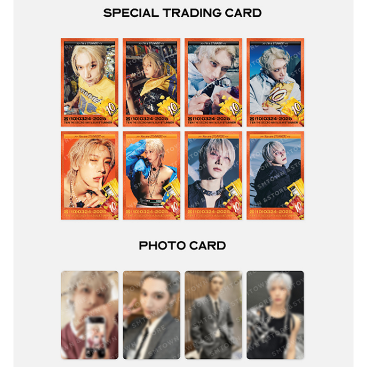 TEN (텐) [NCT] - "STUNNER" RANDOM TRADING CARD SET - OFFICIAL MD