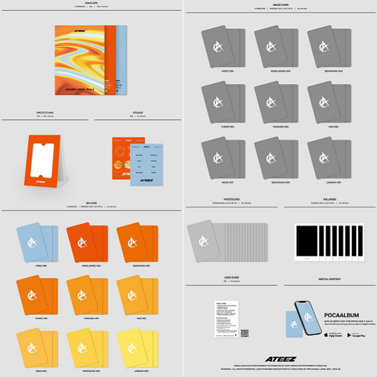 ATEEZ (에이티즈) - GOLDEN HOUR [PART.3] - [POCA ALBUM / 9 ALBUM SET] - 12TH MINI ALBUM