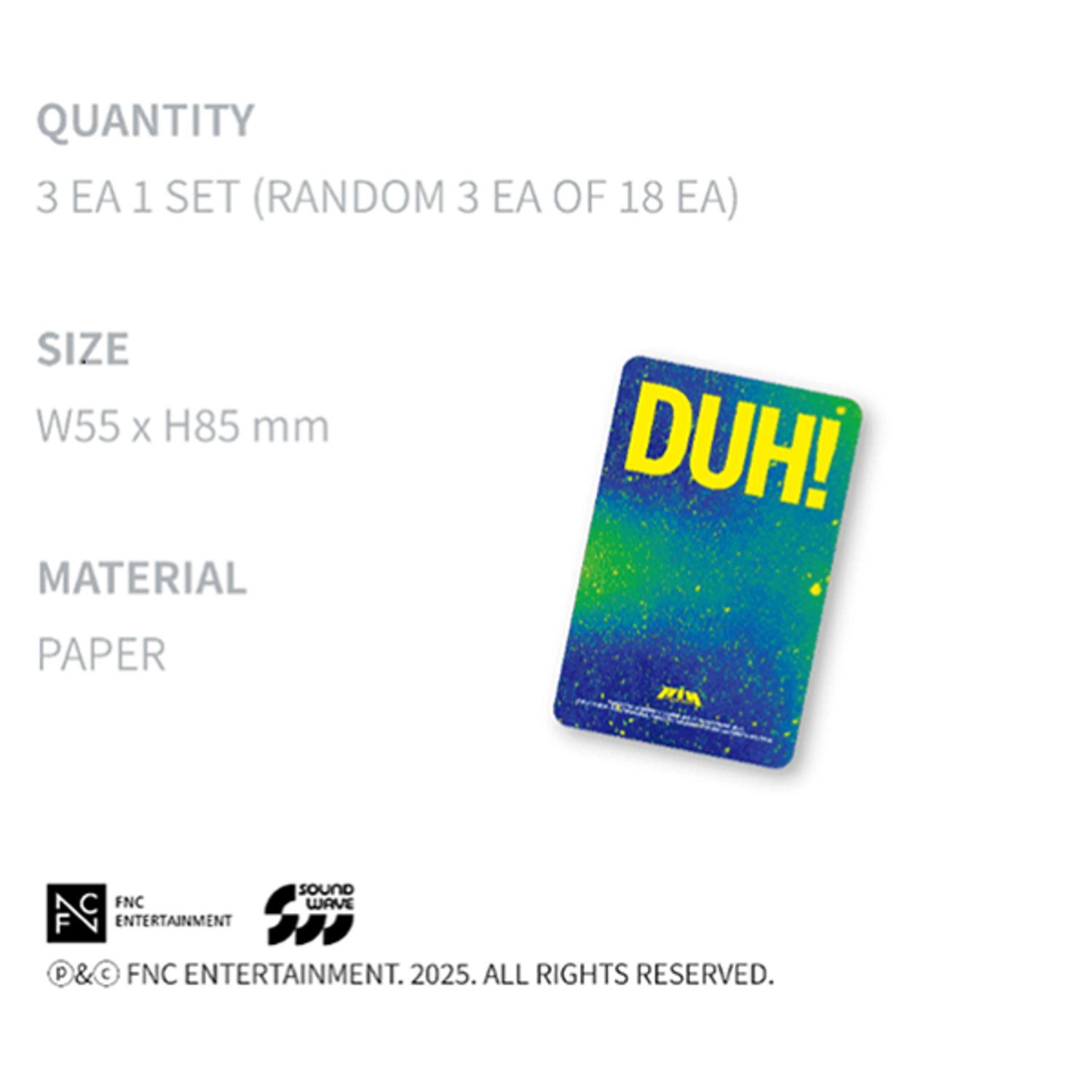 P1HARMONY (피원하모니) - [DUH!] TRADING PHOTOCARD - OFFICIAL MD