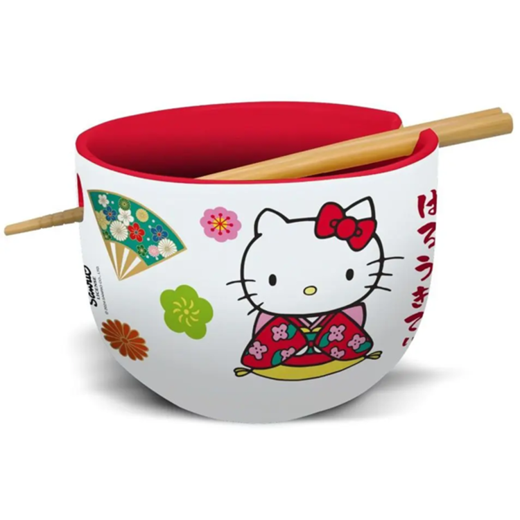 HELLO KITTY - HELLO KITTY RAMEN BOWL WITH CHOPSTICKS