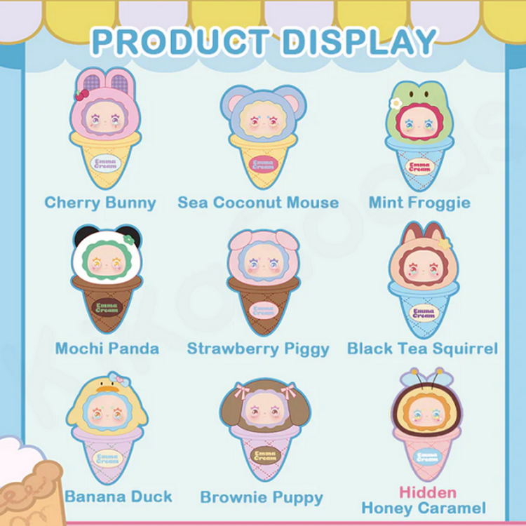 EMMA LOVELY EMMA - SCOOP ICE CREAM SERIES - BLINDBOX PLUSH KEYCHAIN