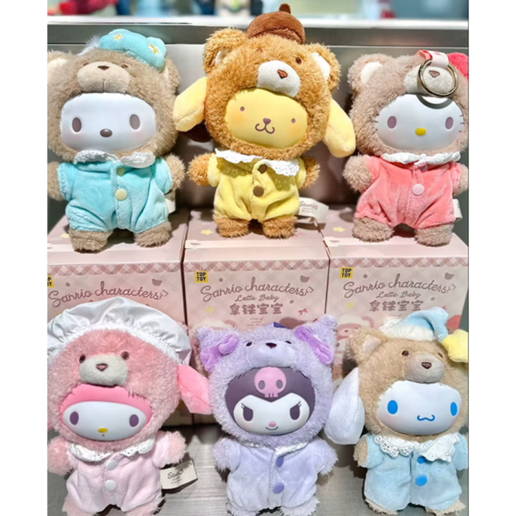 TOP TOY - SANRIO CHARACTERS [LATTE BABY] - PLUSH DOLL KEYCHAIN BLINDBOX