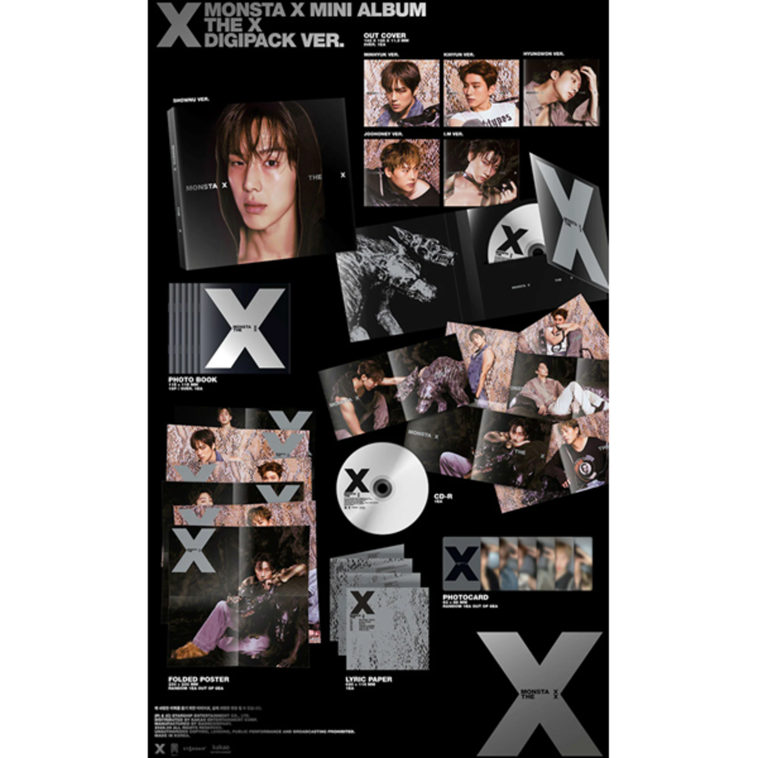 MONSTA X 写真集セット MONSTA X (몬스타엑스) - THE X - [DIGIPACK] - 13TH MINI ALBUM