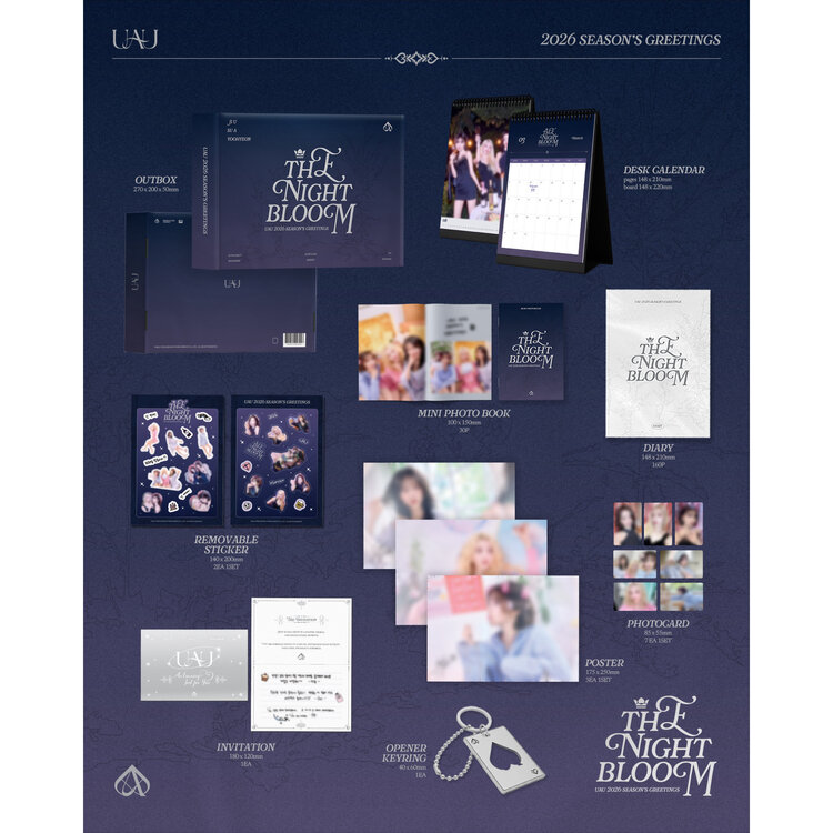[PREORDER] UAU (유아유) [DREAMCATCHER] - 2026 SEASON'S GREETINGS [THE NIGHT BLOOM] - [DESK CALENDAR] PACKAGE