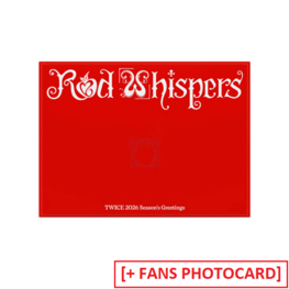 [PREORDER] TWICE (트와이스) - 2026 SEASON'S GREETINGS [RED WHISPERS] - [DESK CALENDAR] PACKAGE + [JYP FANS PHOTOCARD SET]