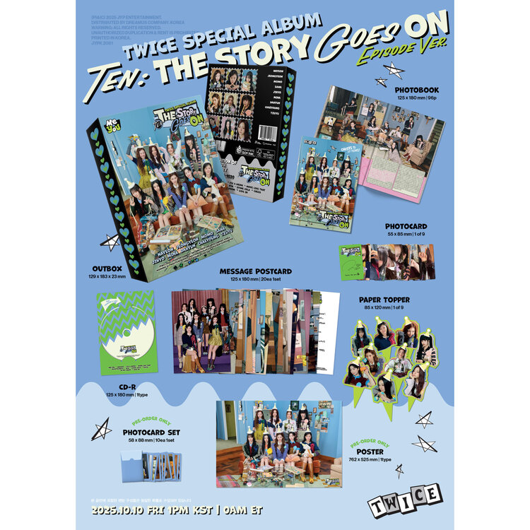 TWICE (트와이스) - TEN : THE STORY GOES ON - SPECIAL ALBUM + [BDM PHOTOCARD]