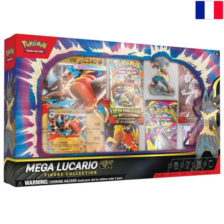 POKEMON TCG - COLLECTION AVEC FIGURINE "MEGA LUCARIO EX" - EDITION FRANCAISE
