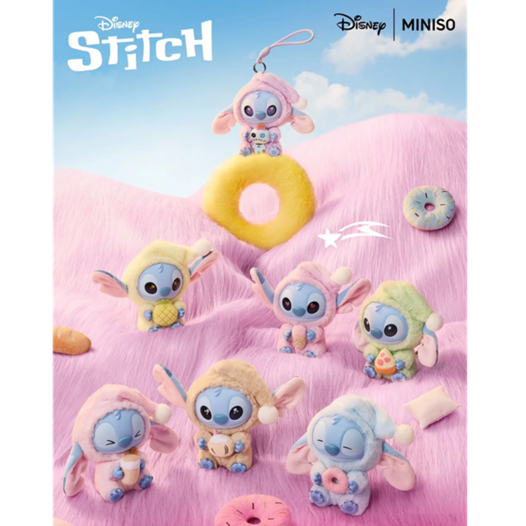 MINISO - STITCH [EAT SOMETHING BEFORE SLEEP] - BLINDBOX PLUSH KEYCHAIN