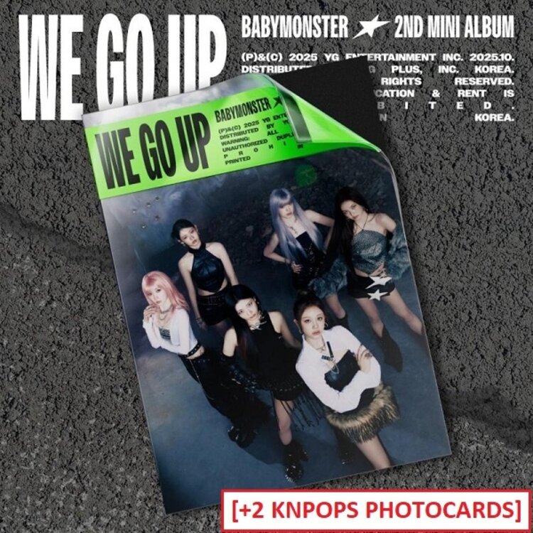 BABYMONSTER (베몬) - WE GO UP - [WE VER.] - 2ND MINI ALBUM + [2 KNPOPS PHOTOCARDS]