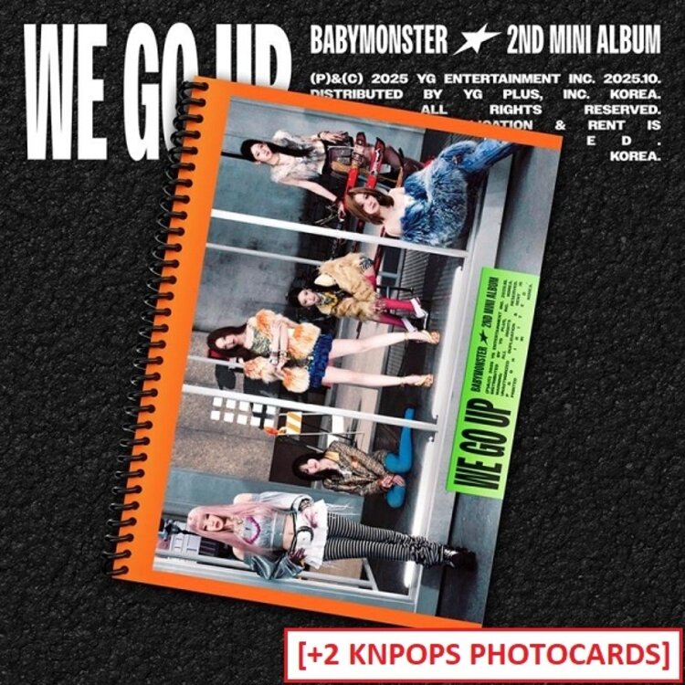 BABYMONSTER (베몬) - WE GO UP - [GO VER.] - 2ND MINI ALBUM + [2 KNPOPS PHOTOCARDS]